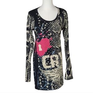 Crystal Rock Snake Locket Tunic by Christian Audigier, Size L, #430 of 1000